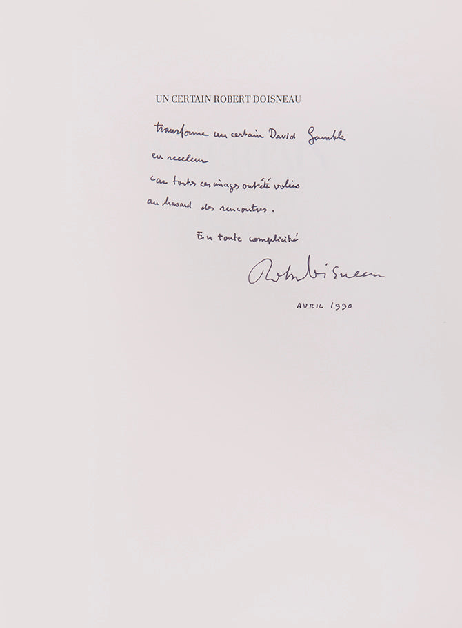 Inscribed presentation copy the first edition of Un Certain Robert Doisneau.