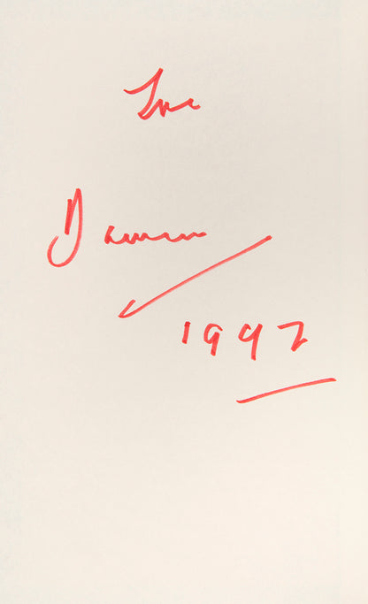 First edition inscribed by the author in red in on front pastedown, dated 1997.