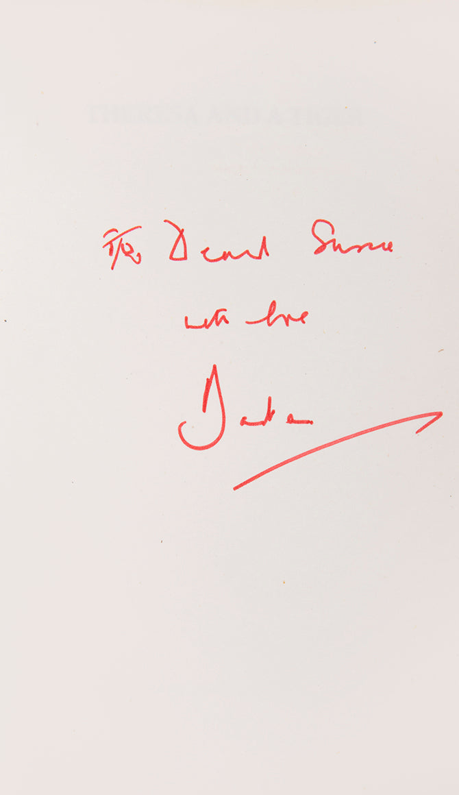 First edition inscribed by the author in red ink on front free endpaper