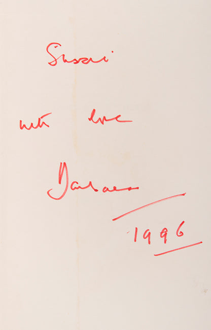 First edition inscribed by the author in red ink on front free endpaper, dated 1996.