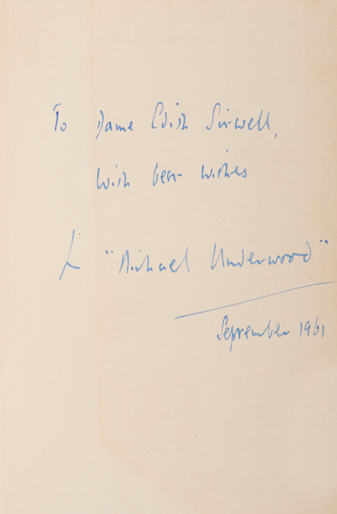 A first edition of Adam's Case by Michael Underwood, presented by the author to the poet Dame Edith Sitwell.