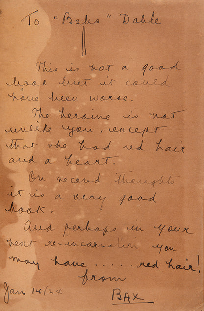 A fine presentation copy of this scarce Canadian work, inscribed by the author on the front free endpaper.