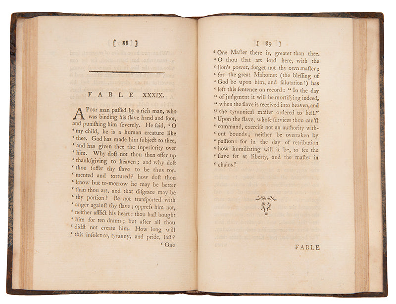 Sadi translated by Stephen Sulivan, Fables from the Gulistan first edition from 1774