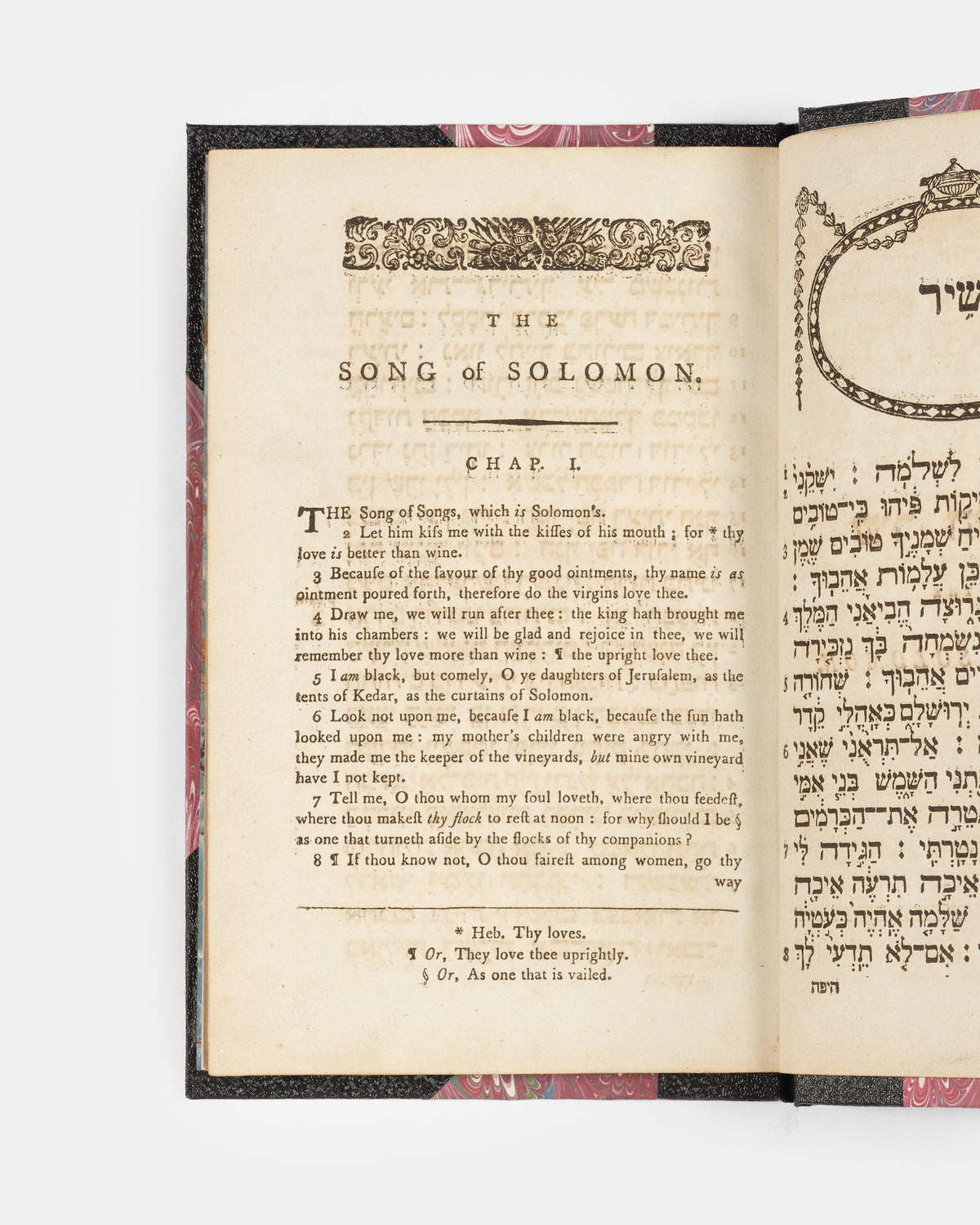 First edition of Levi's Hebrew-English Pentateuch, which came to be the best known bible translation by a Jew of its time, with a separate vol. of the Five Scrolls. 