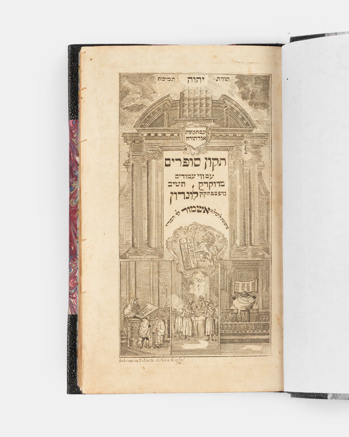 First edition of Levi's Hebrew-English Pentateuch, which came to be the best known bible translation by a Jew of its time, with a separate vol. of the Five Scrolls. 
