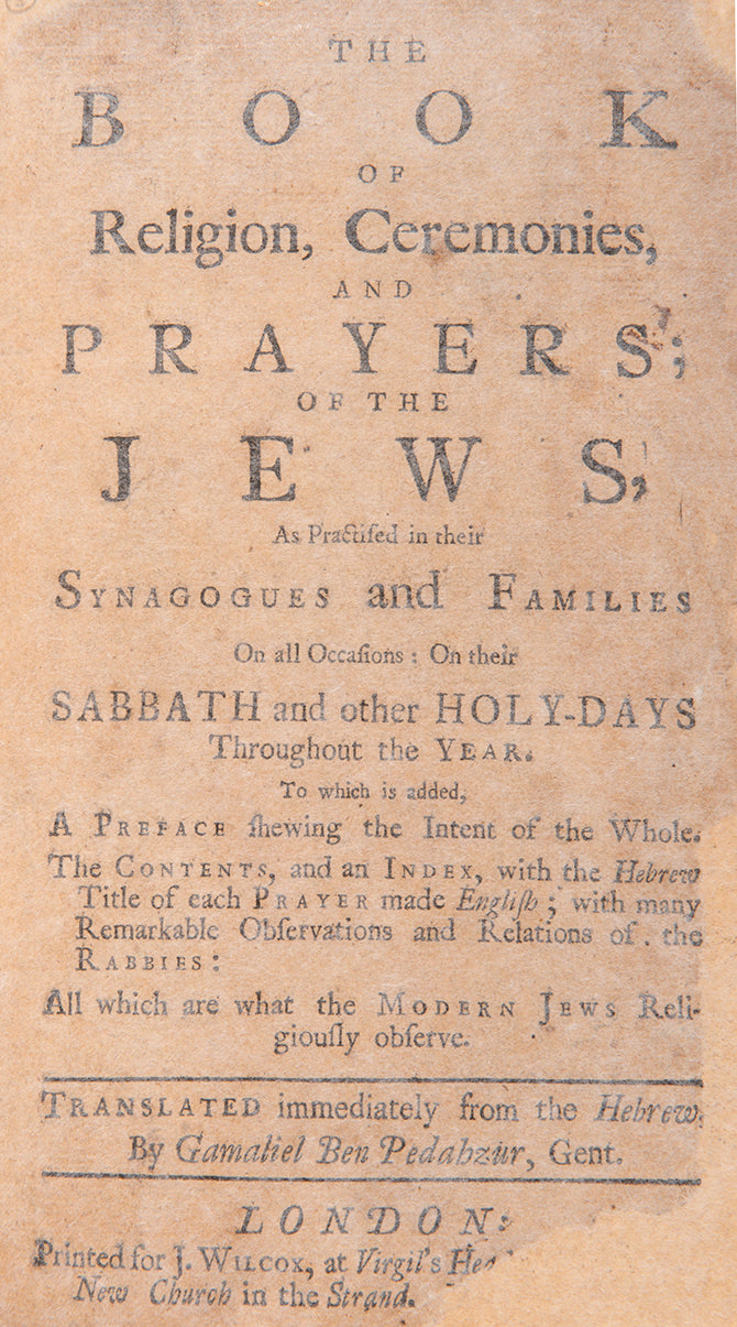The earliest translation to English of the Jewish Prayer-book.