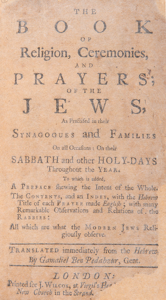 The earliest translation to English of the Jewish Prayer-book.