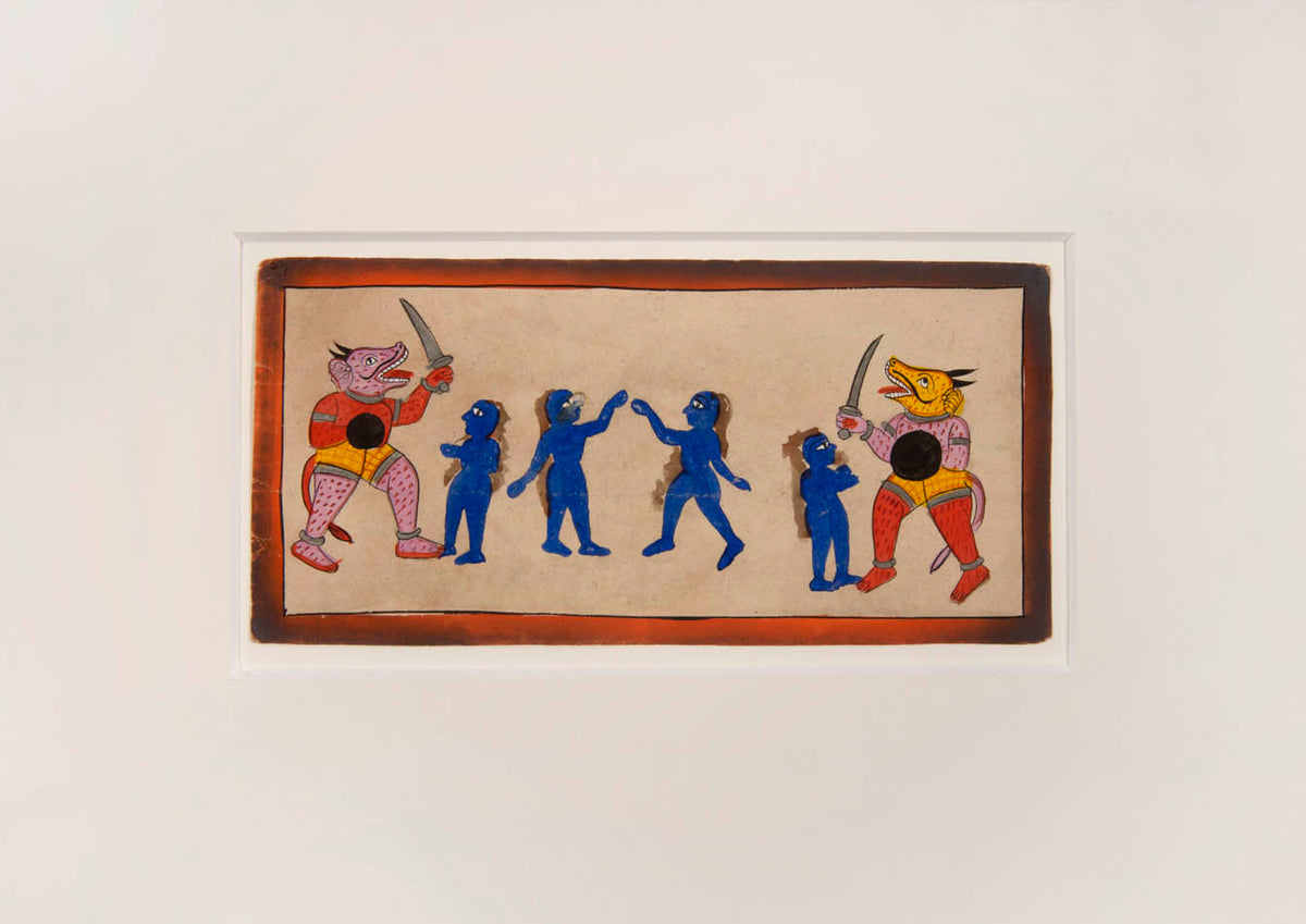 painting from a heaven and hell jain series on paper, gujarat late eighteenth century