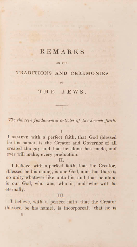 Work exploring Traditions of The Jews intended for Chrisitans. Isaacs, a converted Jew published a few works extolling his newly found Christian beliefs. 