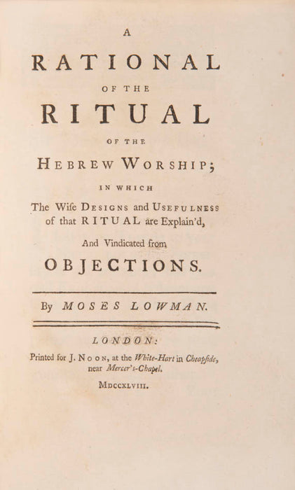 A Rational of the Ritual of the Hebrew Worship;