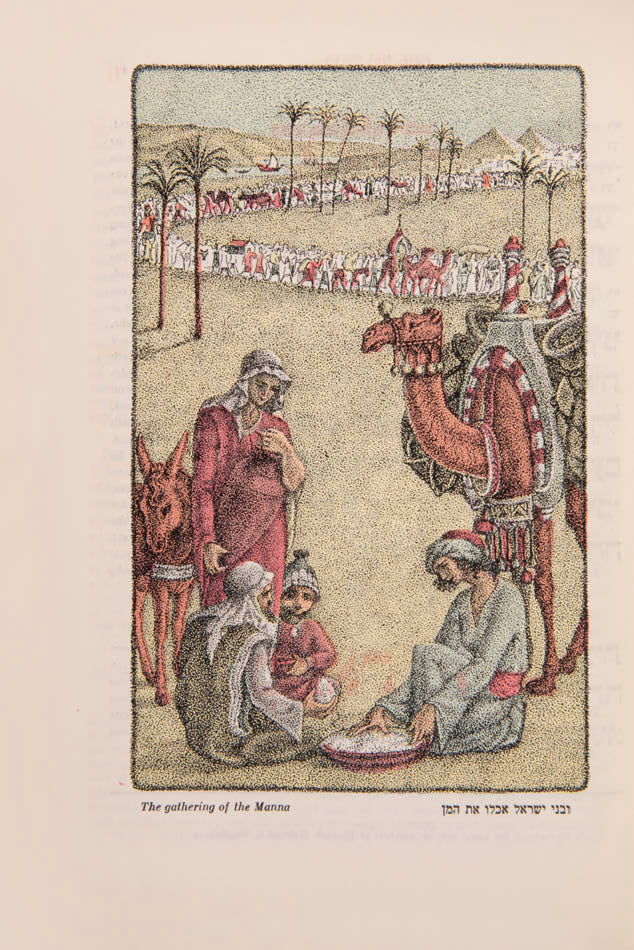 Passover Haggadah with '35 coloured illustrations by Ze'ev Raban, "Bezalel" Jerusalem', and a 'Musical supplement'.