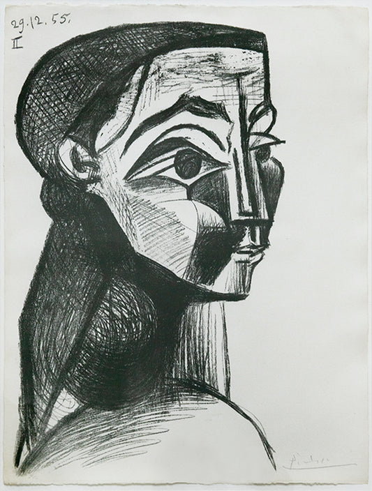 Pablo Picasso, Portrait de Femme II, edition of 50, 1955, on Arches wove paper, signed, lithograph 