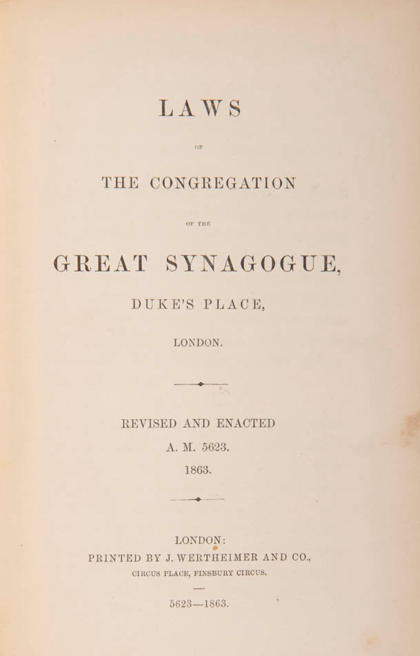 Revised edition published by 'The Wardens of The Great Synagogue' (first edition published in 1827).