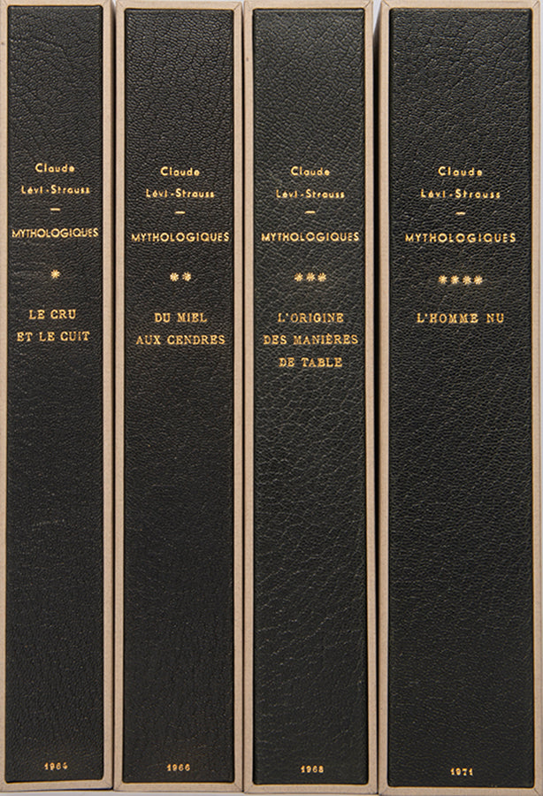First edition of Mythologiques by Claude Levis-Strauss, inscribed by the author to Georges Th. Guilbaud and Rene Leibowitz.