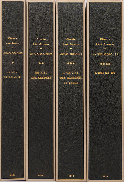 First edition of Mythologiques by Claude Levis-Strauss, inscribed by the author to Georges Th. Guilbaud and Rene Leibowitz.