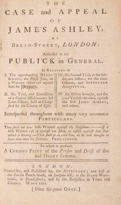 The case and appeal of James Ashley,