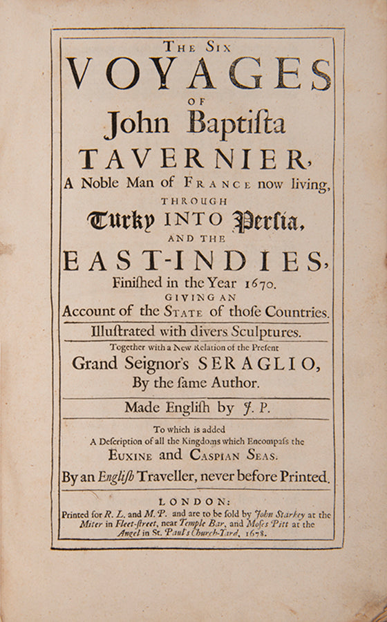 attractive copy of Tavernier's account of his travels to the East. One of the most popular works of its time and translated into several European languages