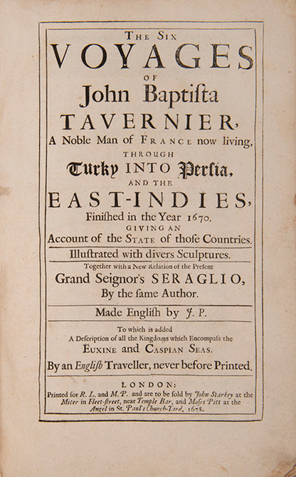 attractive copy of Tavernier's account of his travels to the East. One of the most popular works of its time and translated into several European languages