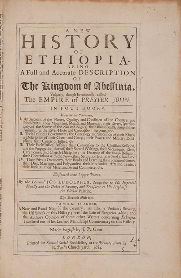 Ludolf is regarded as the father of modern Ethiopian studies, his 'New History of Ethiopia is 'full of recondite and important information'.