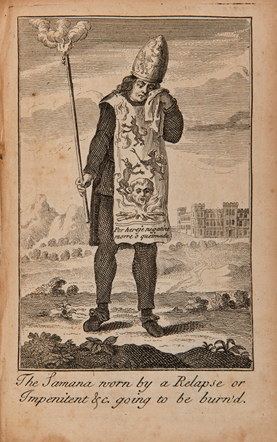 A scarce compilation of popular works on the Inquisition in Spain, Portugal and Italy, the first edition prnted in 1738, engravings by James Hulett