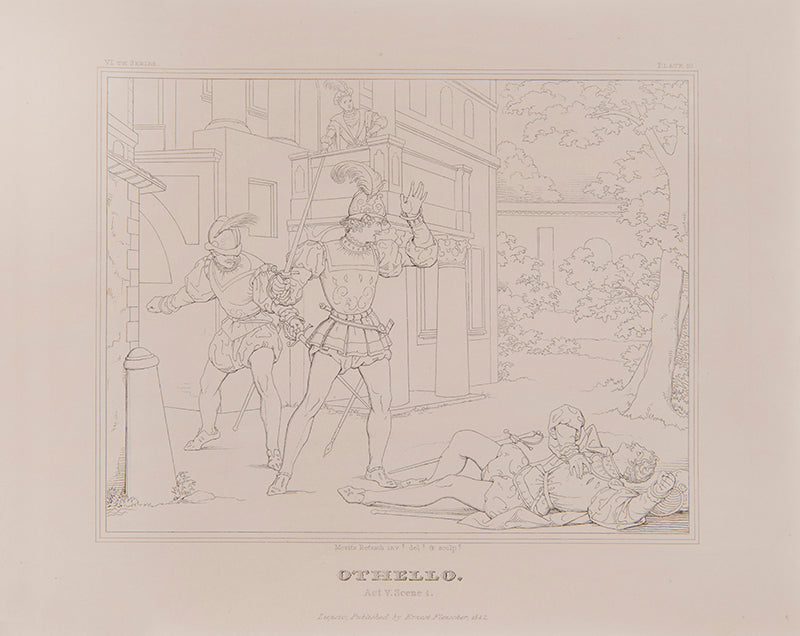 One from a series of books by Retzsch interpreting Shakespeare's works via the medium of outline illustration...