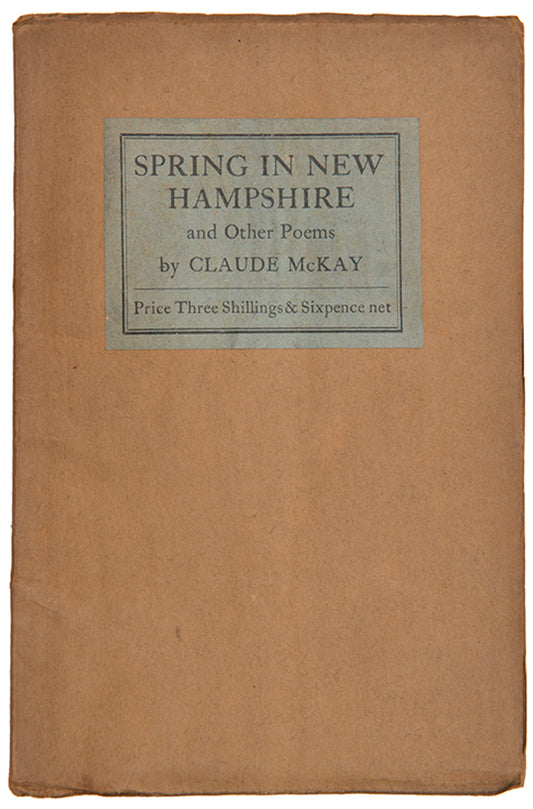 First edition of Spring in New Hampshire by Claude Mckay, the author's first book, which was not issued in this form in America.