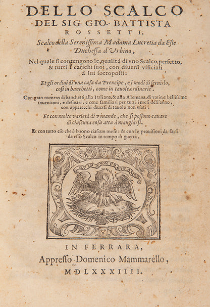 The rare editio princeps of this famous treatise containing a compendium of all the culinary literature that appeared during the sixteenth century.