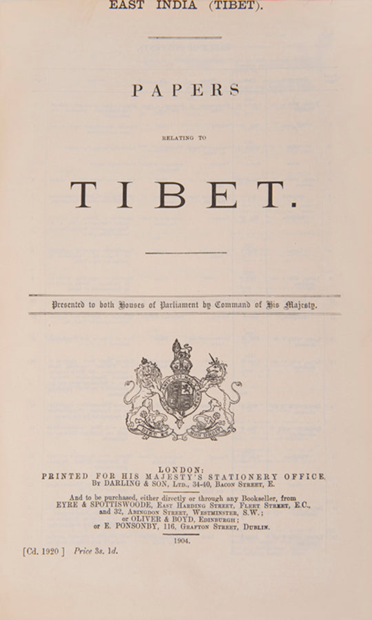 documents relating to the Younghusband expedition, a miltary operation by the British Indian Government to counter Russian expansion in the East.