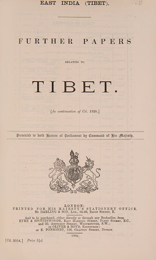 documents relating to the Younghusband expedition, a miltary operation by the British Indian Government to counter Russian expansion in the East. 
