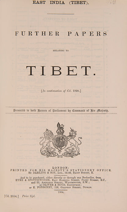 documents relating to the Younghusband expedition, a miltary operation by the British Indian Government to counter Russian expansion in the East. 