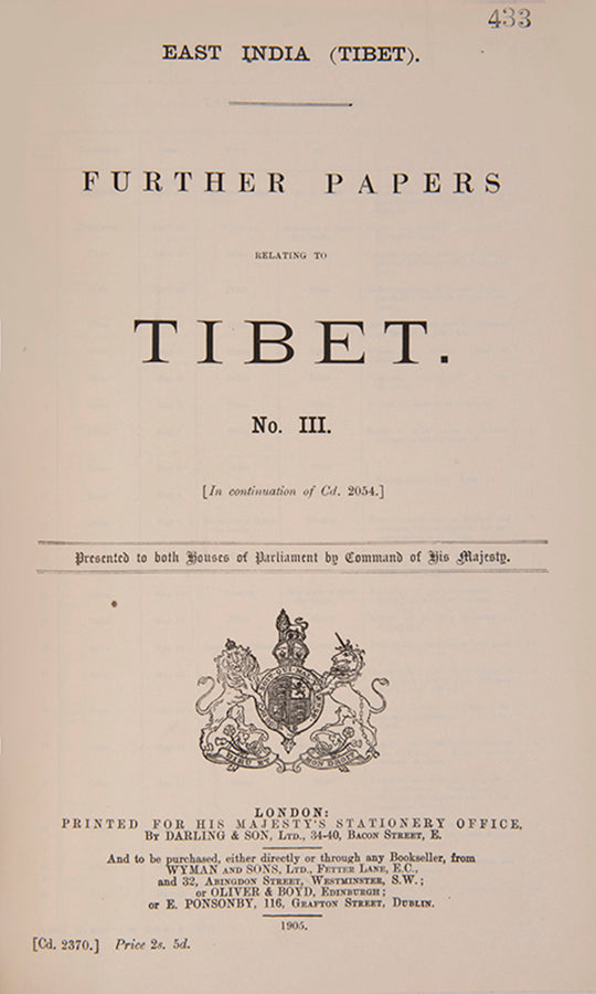 documents relating to the Younghusband expedition, a miltary operation by the British Indian Government to counter Russian expansion in the East.