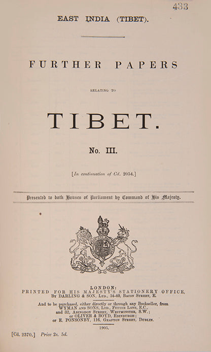 documents relating to the Younghusband expedition, a miltary operation by the British Indian Government to counter Russian expansion in the East. 
