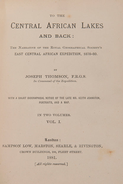 The narrative of the Royal Geographical Society's East Central African Expedition, 1878 to 80. 