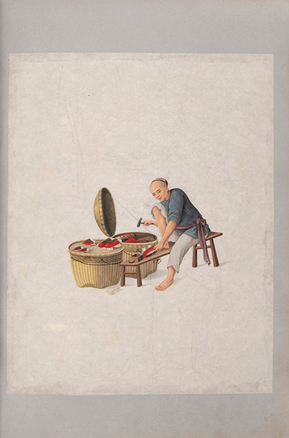 A remarkable collection of fine large format Chinese watercolours. The binder of the album, George Mullen, was the most famous bookbinder in Ireland. 