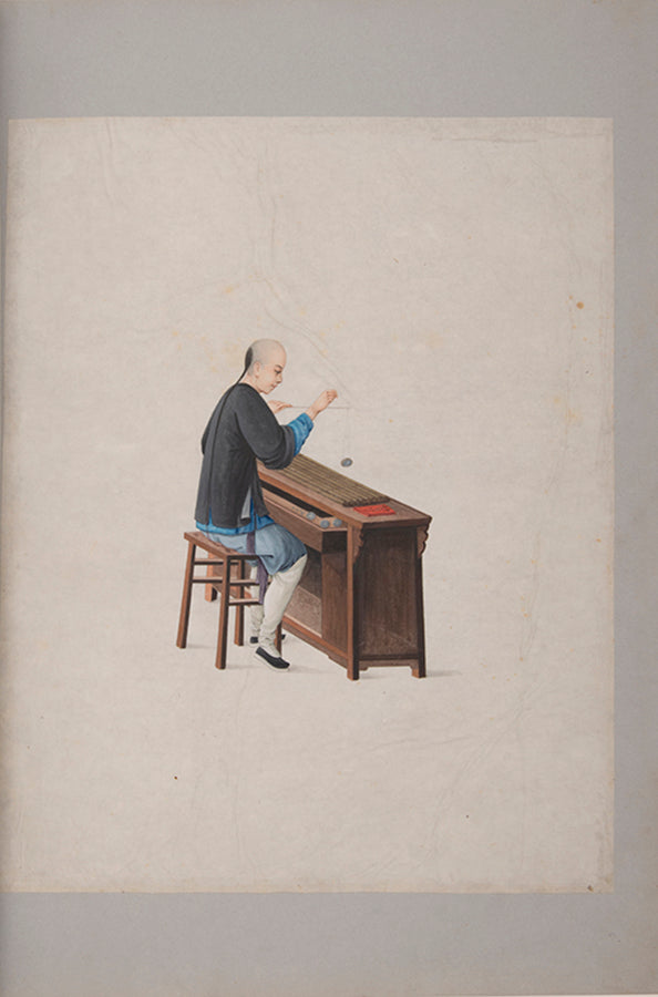 A remarkable collection of fine large format Chinese watercolours. The binder of the album, George Mullen, was the most famous bookbinder in Ireland. 