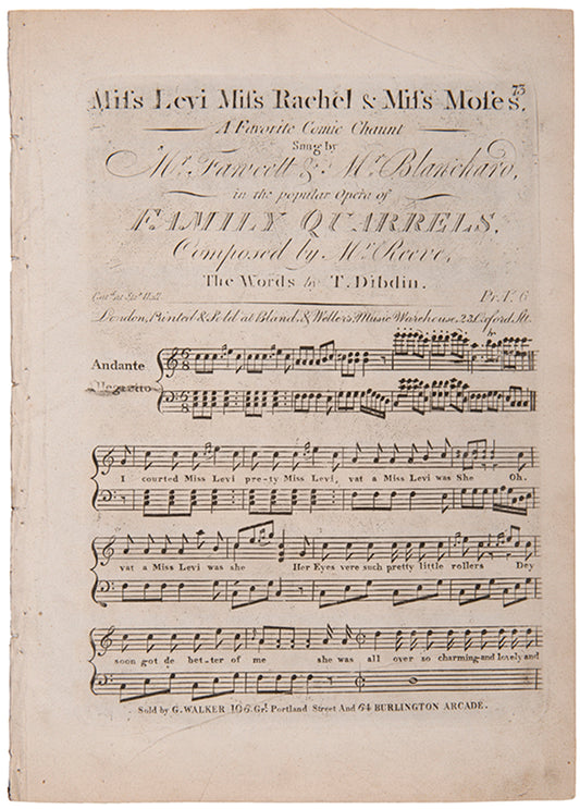 A song from the comic opera Family Quarrels by William Reeve and Thomas Dibdin, first performed in 1802.