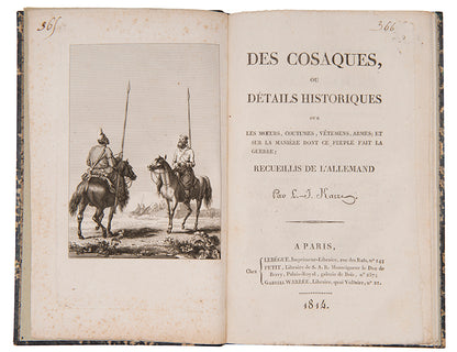 A fine example of a very scarce early 19th century account of the origin and history of Ukrainian Cossacks.