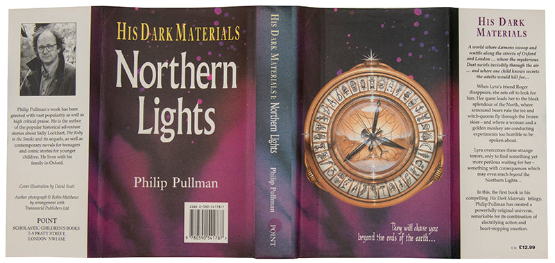 First UK editions of Philip Pullman's acclaimed fantasy trilogy His Dark Materials, signed by the author on the title of The Northern Lights.