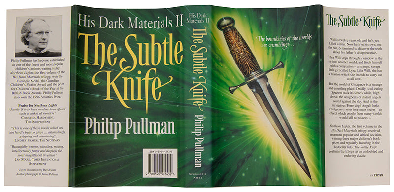 First UK editions of Philip Pullman's acclaimed fantasy trilogy His Dark Materials, signed by the author on the title of The Northern Lights.