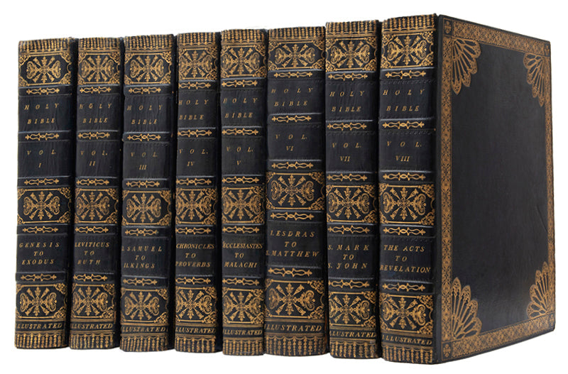 A fine extra-illustrated Bible with engravings dating from the seventeenth century by Guercino, Cipriani, Rubens, Sadeler, Durer,Blake and others