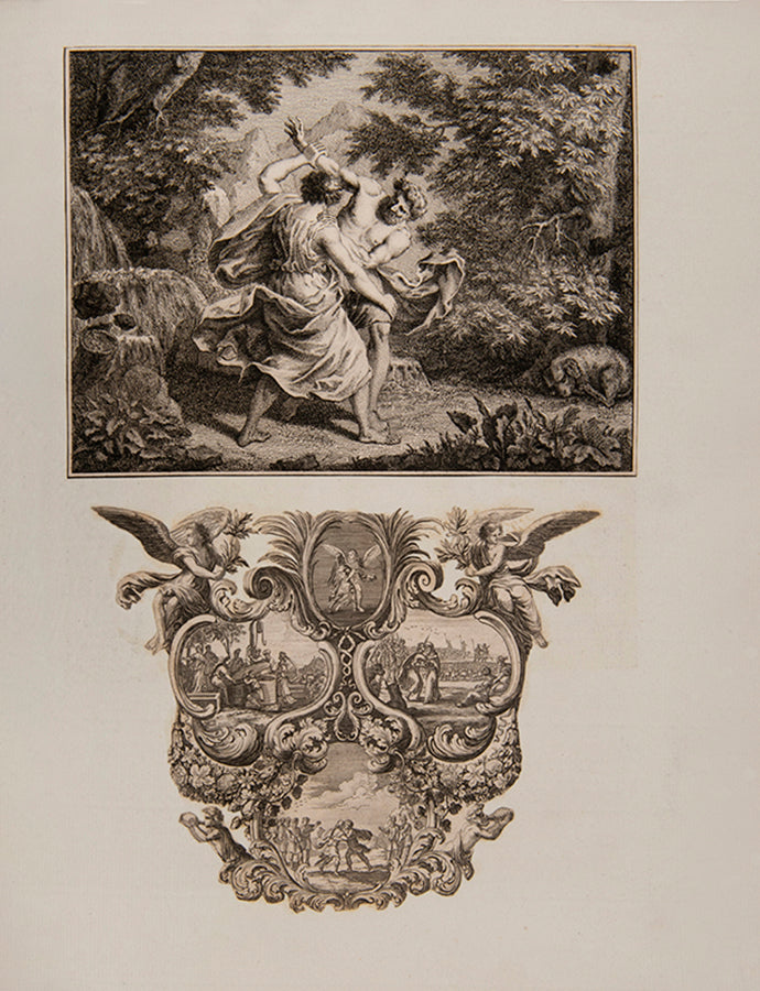 A fine extra-illustrated Bible with engravings dating from the seventeenth century by Guercino, Cipriani, Rubens, Sadeler, Durer,Blake and others