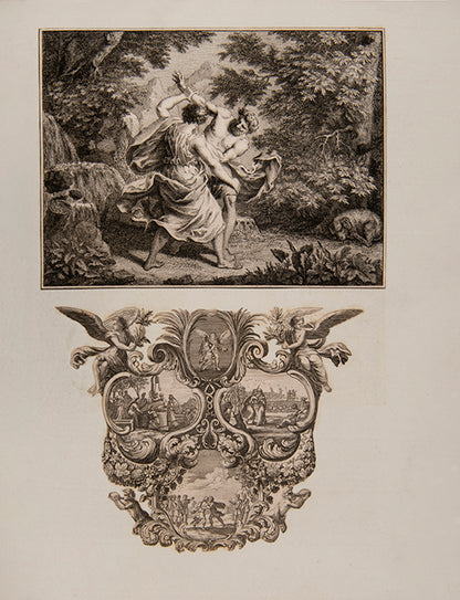 A fine extra-illustrated Bible with engravings dating from the seventeenth century by Guercino, Cipriani, Rubens, Sadeler, Durer,Blake and others