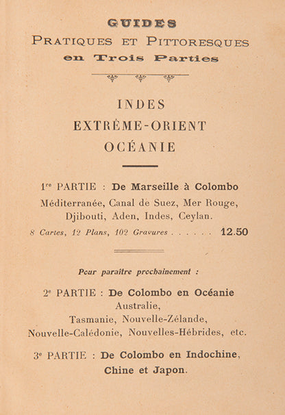 This volume covers the Mediterranean, Suez Canal, The Red Sea, Aden, India, and Ceylon. <br />