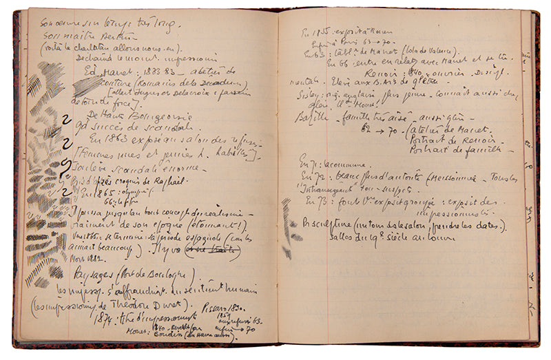An unrecorded playscript together with two schoolbooks from the École du Louvre by the great actor and mime artist Jean-Louis Barrault.