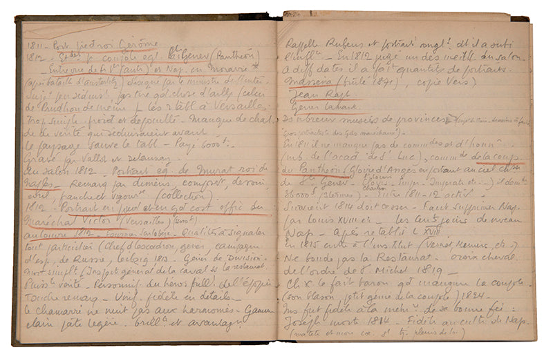 An unrecorded playscript together with two schoolbooks from the École du Louvre by the great actor and mime artist Jean-Louis Barrault.