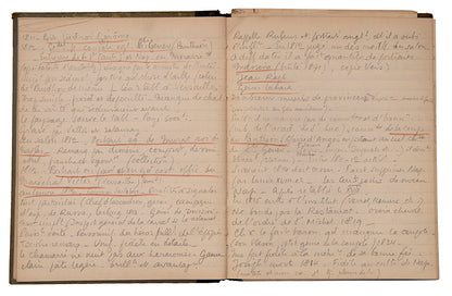 An unrecorded playscript together with two schoolbooks from the École du Louvre by the great actor and mime artist Jean-Louis Barrault.