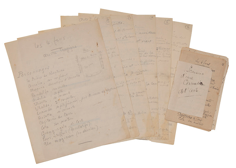 An unrecorded playscript together with two schoolbooks from the École du Louvre by the great actor and mime artist Jean-Louis Barrault.