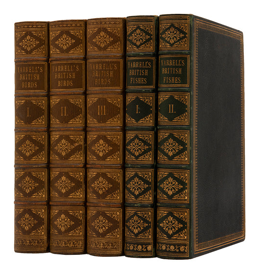 A finely bound set of Yarrell's classic works on the birds and fish of Great Britain.