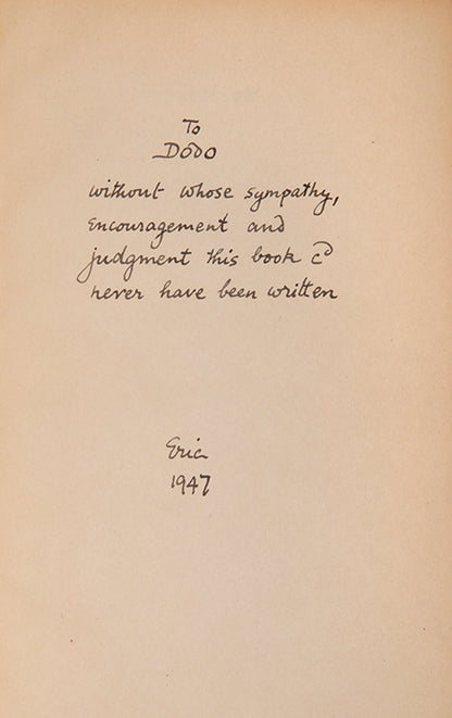 First edition of Stravinksy - A Critical Survey by Eric Walter White, dedicated by the author to his wife.