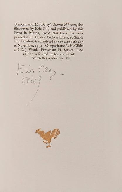 Signed limited edition of The Constant Mistress by Enid Clay, illustrated by her brother Eric Gill. 